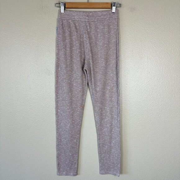 Gymshark Womens Small Slounge Pants Joggers Athleisure Knit Ribbed Cozy Taupe - Picture 3 of 6